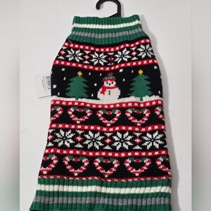Love your pet snowman dog sweater with leash hole small medium nwt